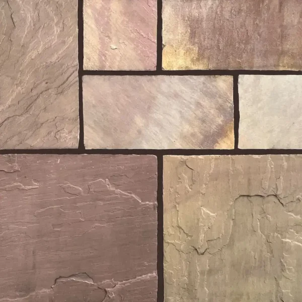 Modak Indian Natural Sandstone Paving Pack 22mm Calibrated 10.2m2 Patio Kit