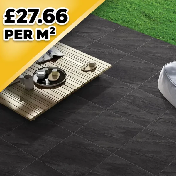 County Anthracite 20mm Outdoor Porcelain Paving Tile | 600 x 600mm
