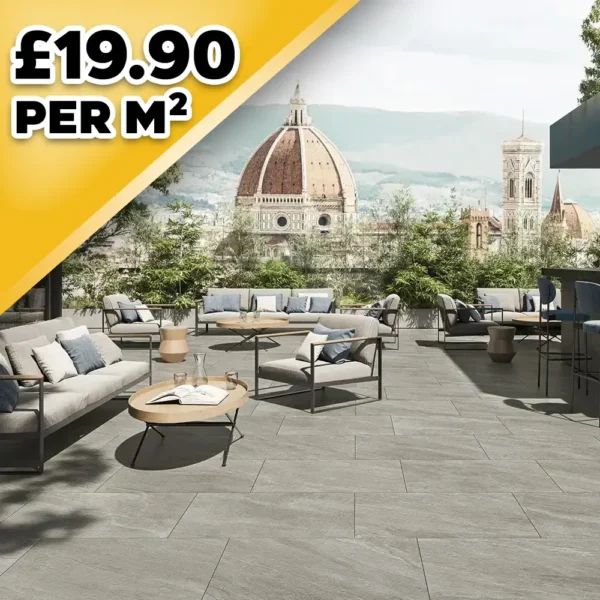 Quartz Grey 20mm Outdoor Porcelain Paving TIle | 900 x 600mm