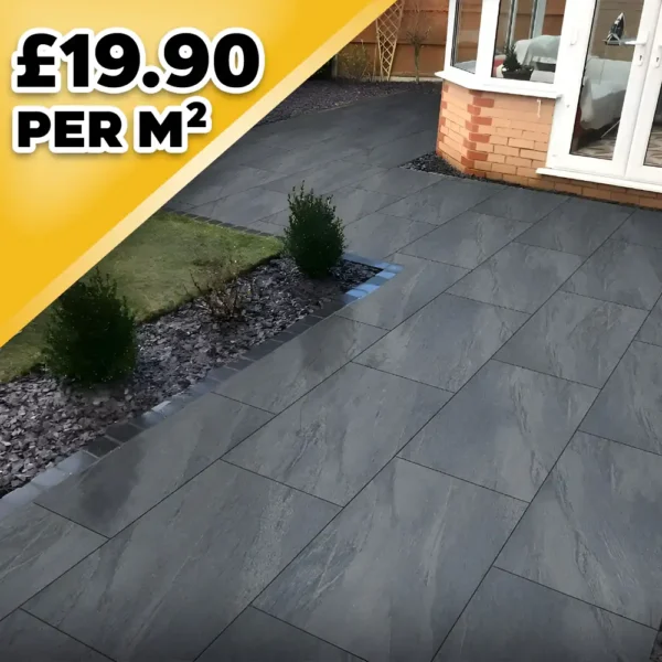 Elegance Quartz Nero Porcelain Paving Tile