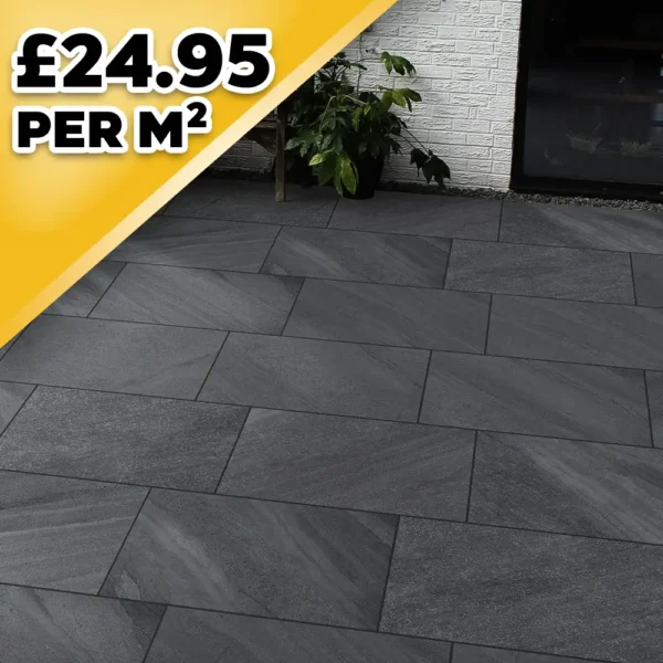 Riveria Nero Porcelain Paving Tile