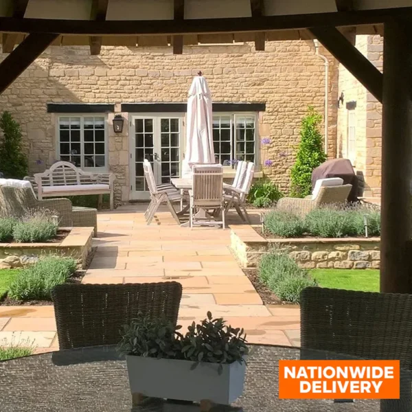 Bradstone Sunset Buff Natural Stone Patio Kit 22mm Calibrated 15.3m2 Paving Pack