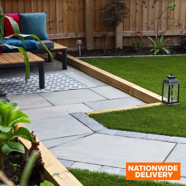 Bradstone Silver Grey Natural Stone Patio Kit 22mm Calibrated 15.3m2 Paving Pack