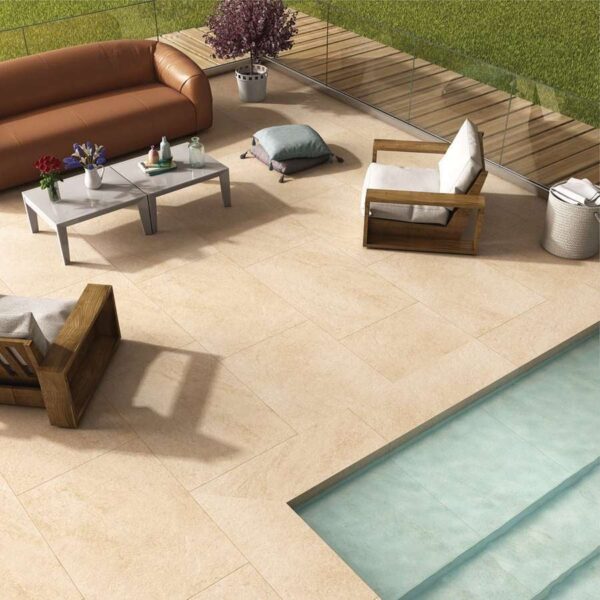 Lubeck Ocre 20mm Outdoor Porcelain Paving Tile | 600 x 600mm