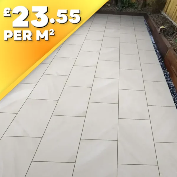 Riveria Bianco 20mm Outdoor Porcelain Paving Tile | 900 x 600mm