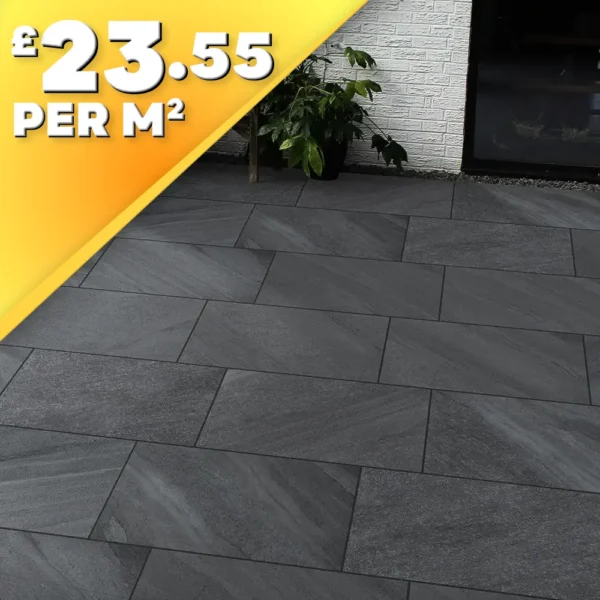 Riveria Nero Porcelain Paving Tile