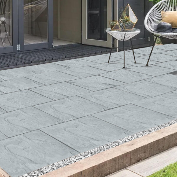 Eatons Milford Grey Riven 450x450x35mm Paving Slab Flag