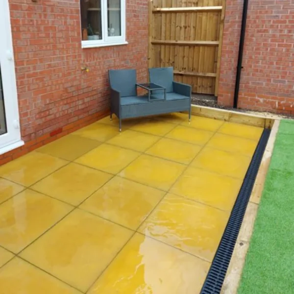 Eatons Milford Buff Riven 450x450x35mm Paving Slab Flag