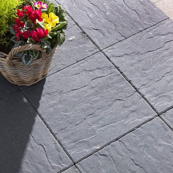Cashel Riven Charcoal Paving Slab 400x400x40mm