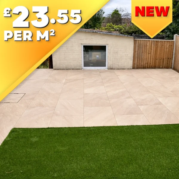 Basaltine Beige 20mm Outdoor Porcelain Paving Tile 900x600