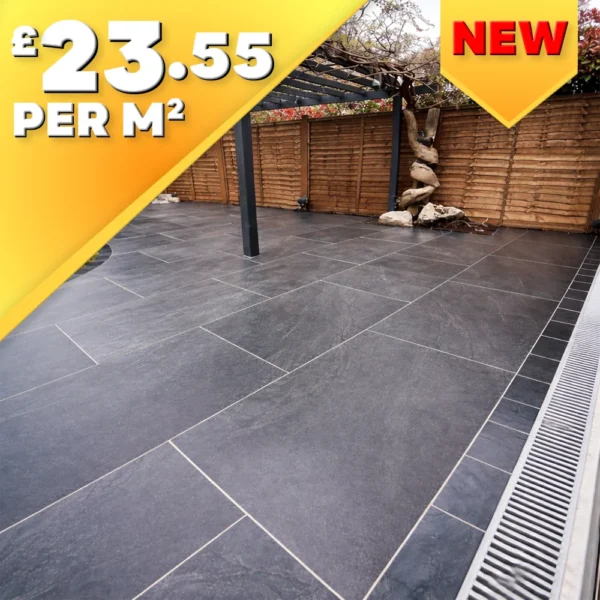 Basaltine Nero 20mm Outdoor Porcelain Paving Tile 900x600