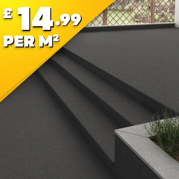 Copos Black Outdoor Porcelain Paving Tile | 800 x 400mm x 16mm